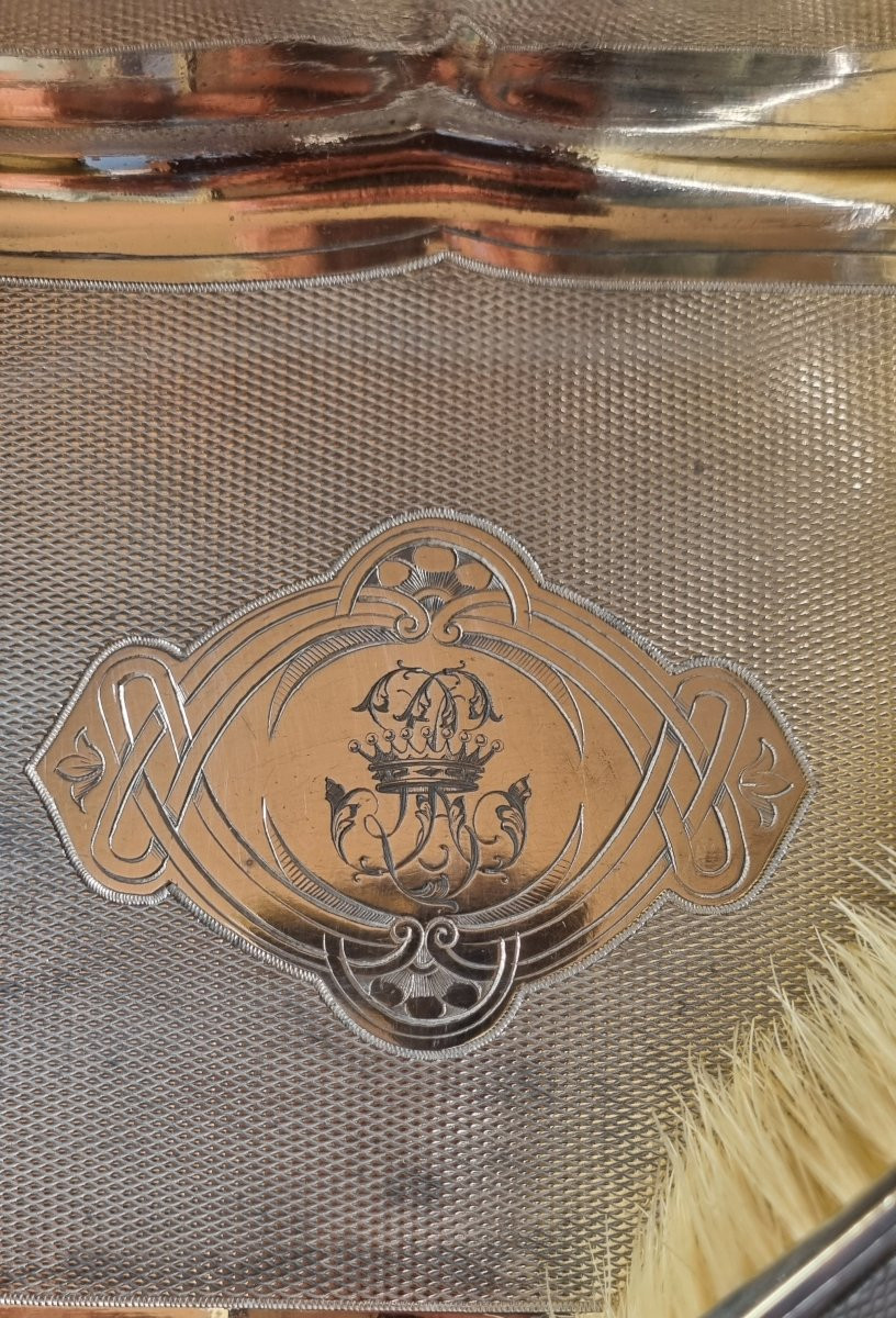 Christofle Crumbshop Spoon Silver-plated Metal Crown Count Coat Of Arms Napoleon III -photo-4