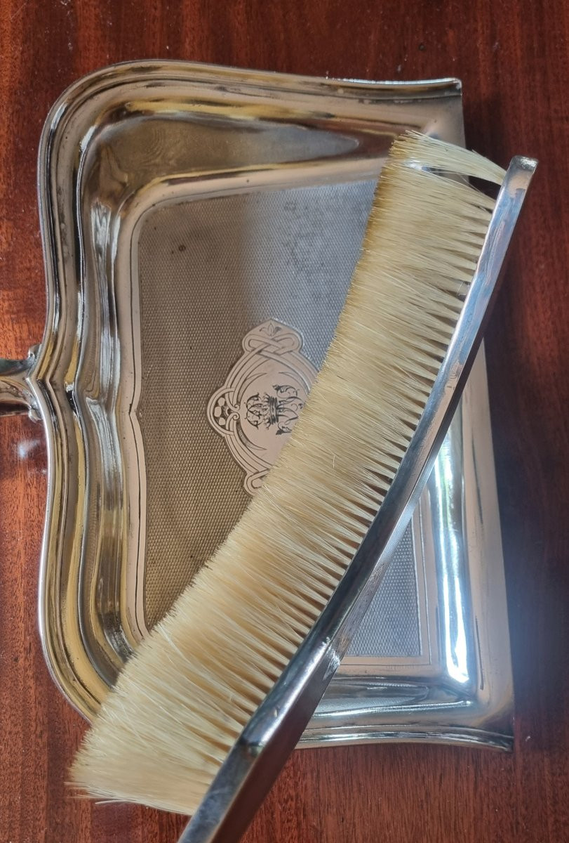 Christofle Crumbshop Spoon Silver-plated Metal Crown Count Coat Of Arms Napoleon III -photo-4