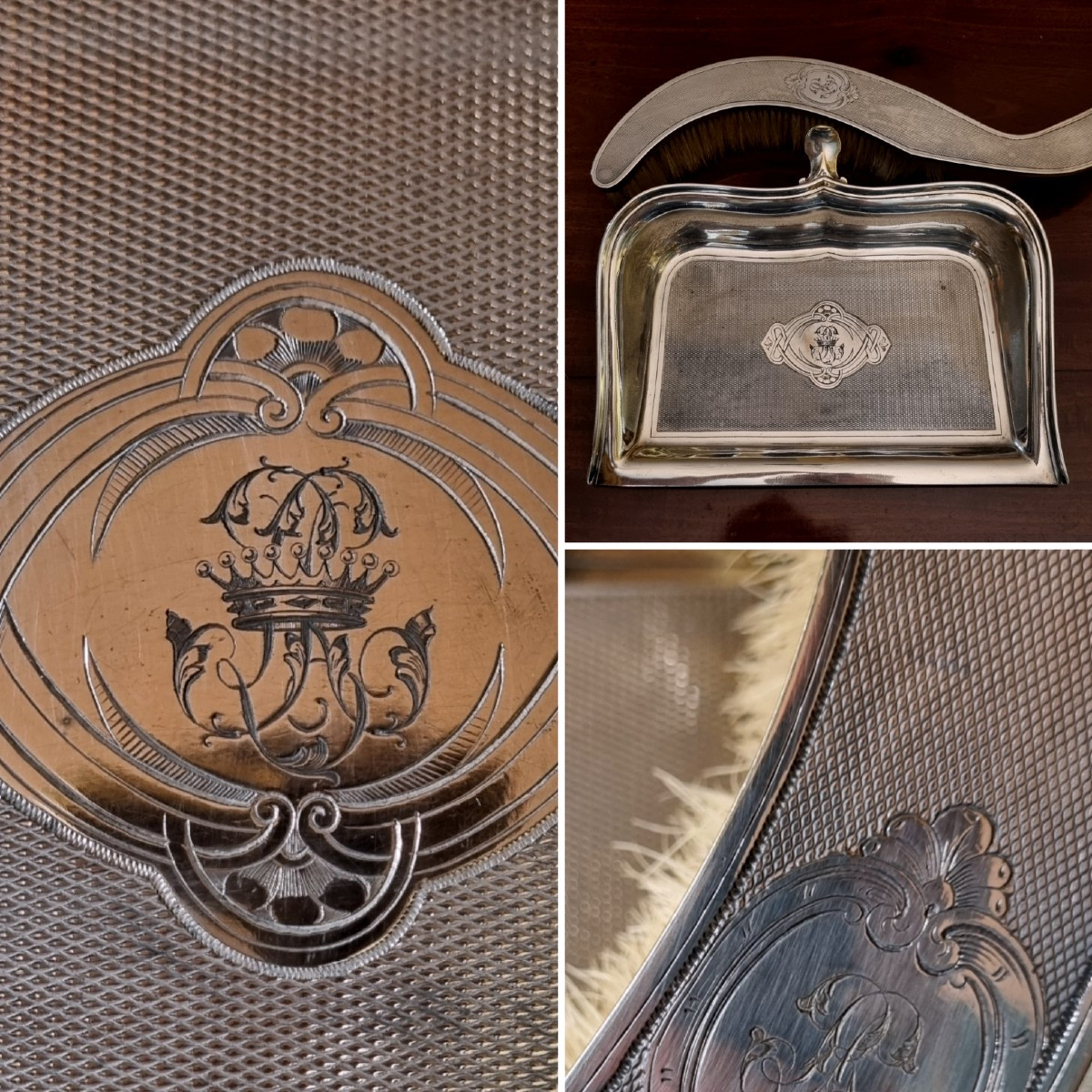 Christofle Crumbshop Spoon Silver-plated Metal Crown Count Coat Of Arms Napoleon III 