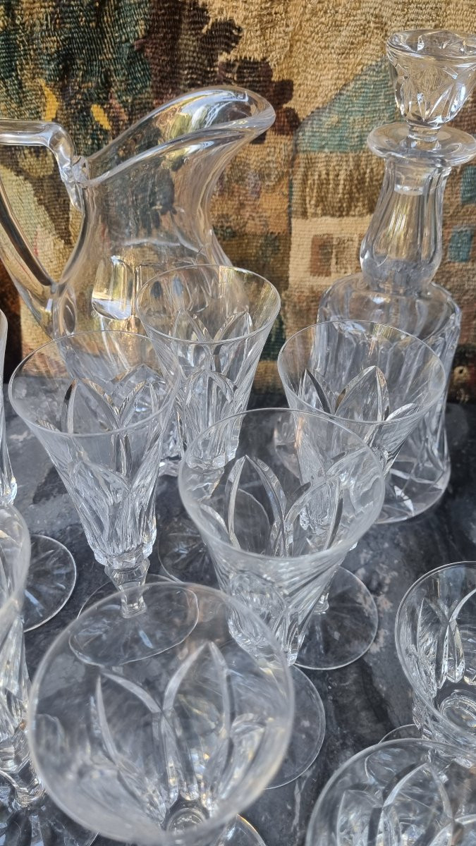 PARTIE DE SERVICE EN CRISTAL DE SAINT LOUIS CAMARGUE FLÛTES A CHAMPAGNE ETC-photo-1