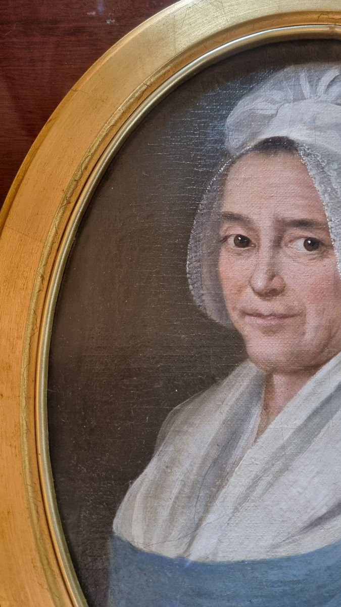 PORTRAIT DE FEMME DE 1802 HUILE sur PANNEAU CHARTRES CHAMPHOL NORMANDIE-photo-3