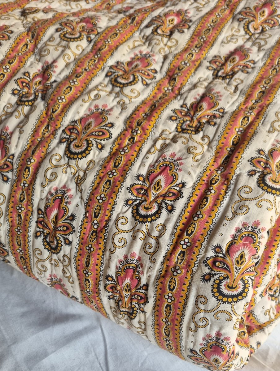 Large Quilted Blanket Boutis Provence Languedoc Boutis Napoleon III Period -photo-5