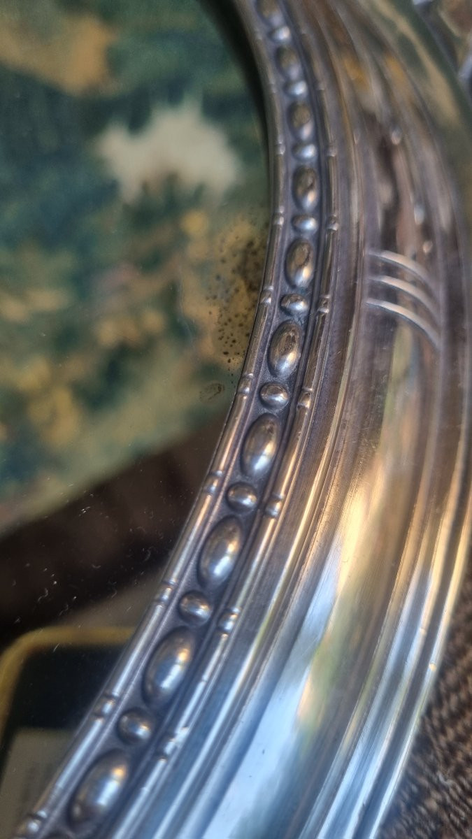 1920s Art Deco Style Silver Metal Centerpiece Table Top-photo-3