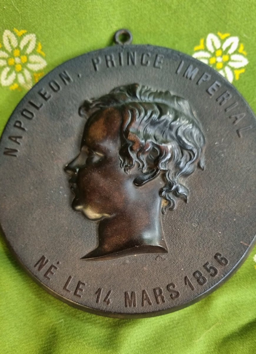 Hardened Wood Medallion Profile Imperial Prince Napoleon III -photo-3