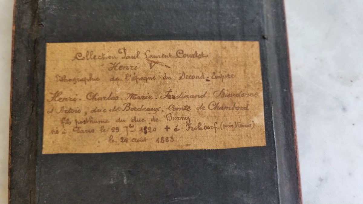 RARE GRAVURE DU COMTE DE CHAMBORD VERS 1860 - SOUVENIR ROYALISTE Belle provenance -photo-3