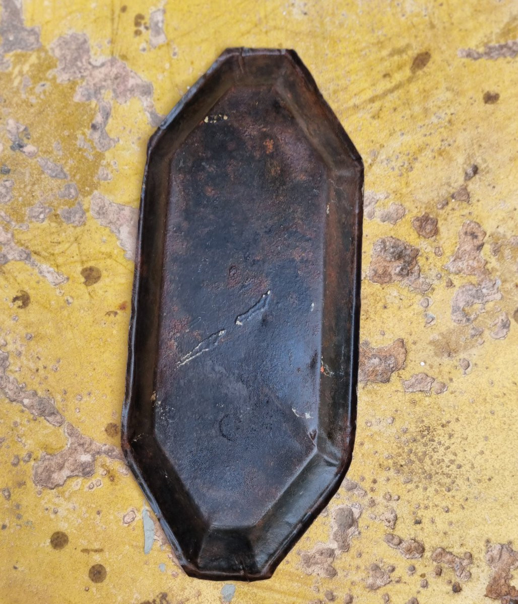 Snuff Tray Painted Sheet Metal Late 18th Century Snuff Holder-photo-2