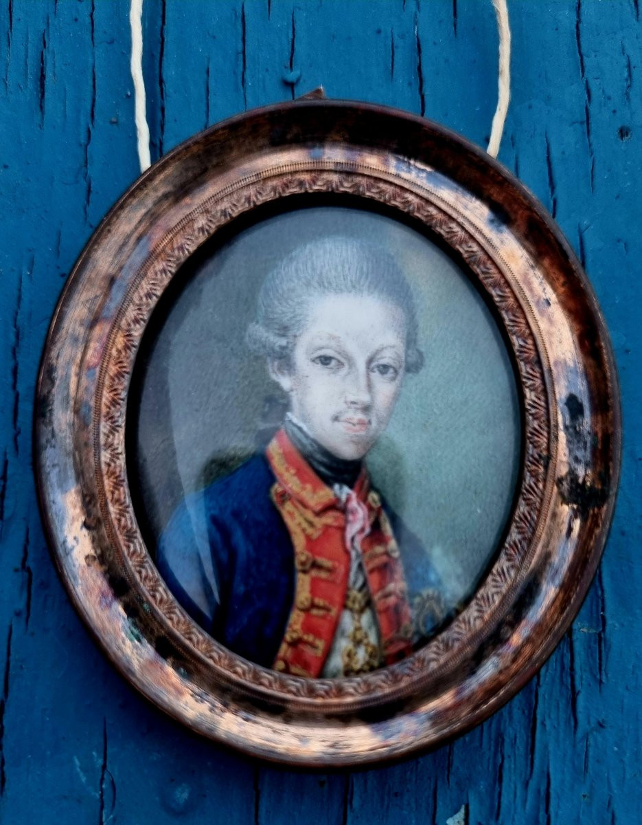 MINIATURE FIN XVIIIe PORTRAIT PRES.  CHARLES EMMANUEL IV MAISON DE SAVOIE ORDRE DE L'ANNONCIADE-photo-3
