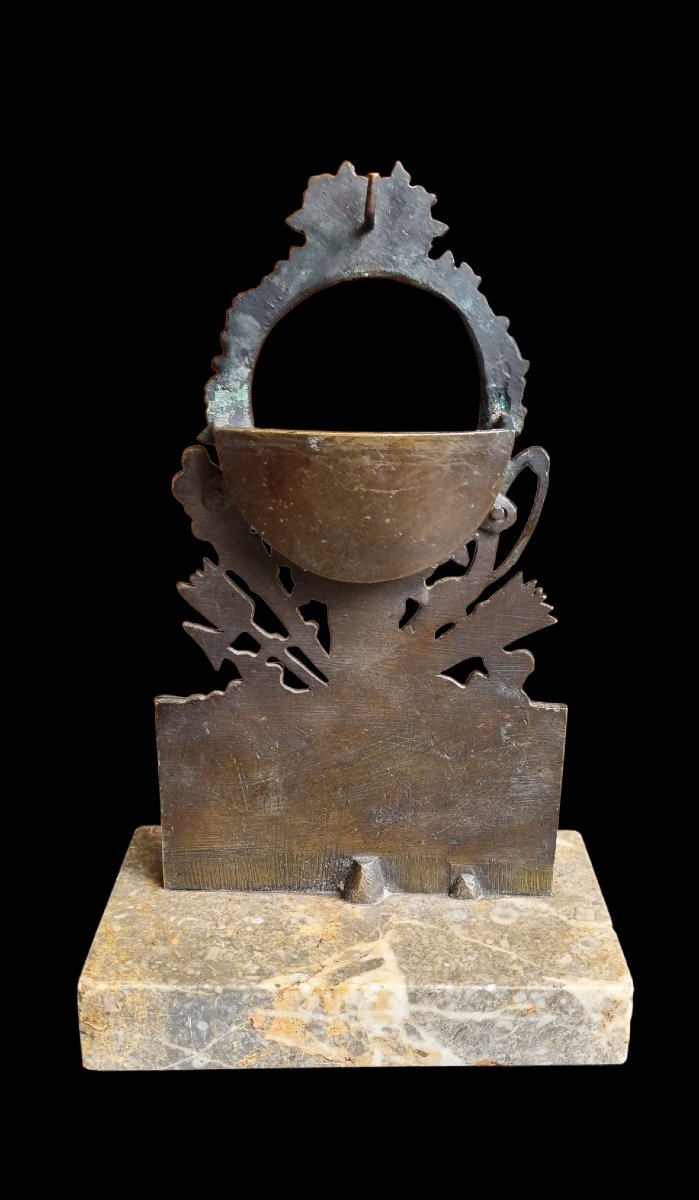 PORTE-MONTRE EN BRONZE PATINÉ ÉPOQUE CHARLES X VERS 1825-photo-3