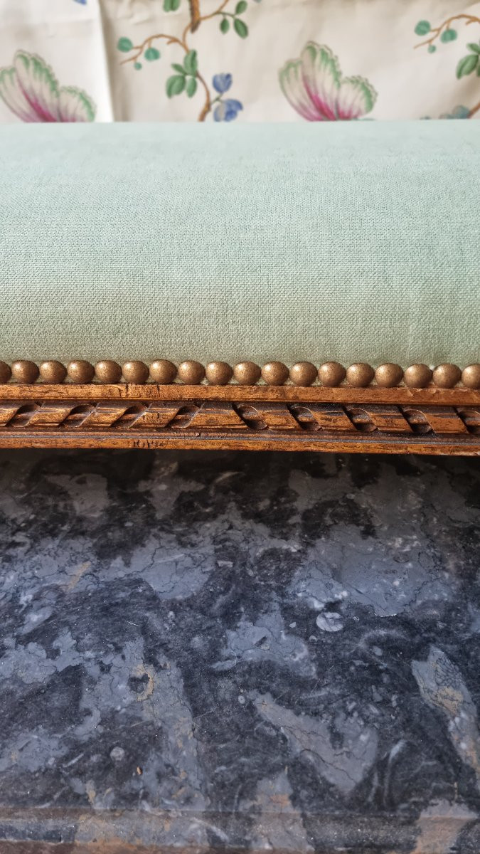 REPOSE-PIEDS  LONG STYLE LOUIS XVI  BOIS DORÉ VERS 1900-photo-4