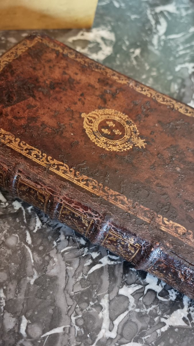 Louis XVI Royal Coat Of Arms Book Box Secret Trompe-l'œil Hidden Place-photo-3