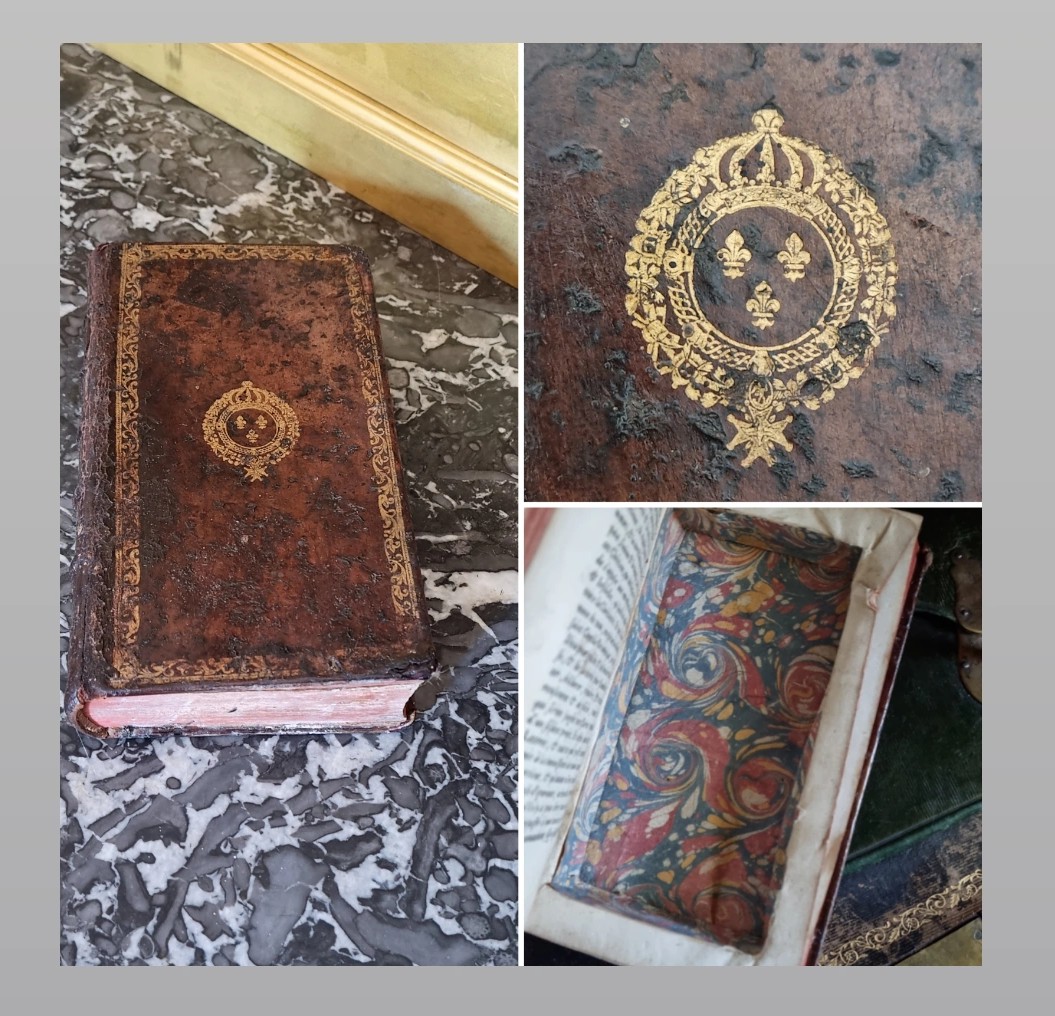 Louis XVI Royal Coat Of Arms Book Box Secret Trompe-l'œil Hidden Place