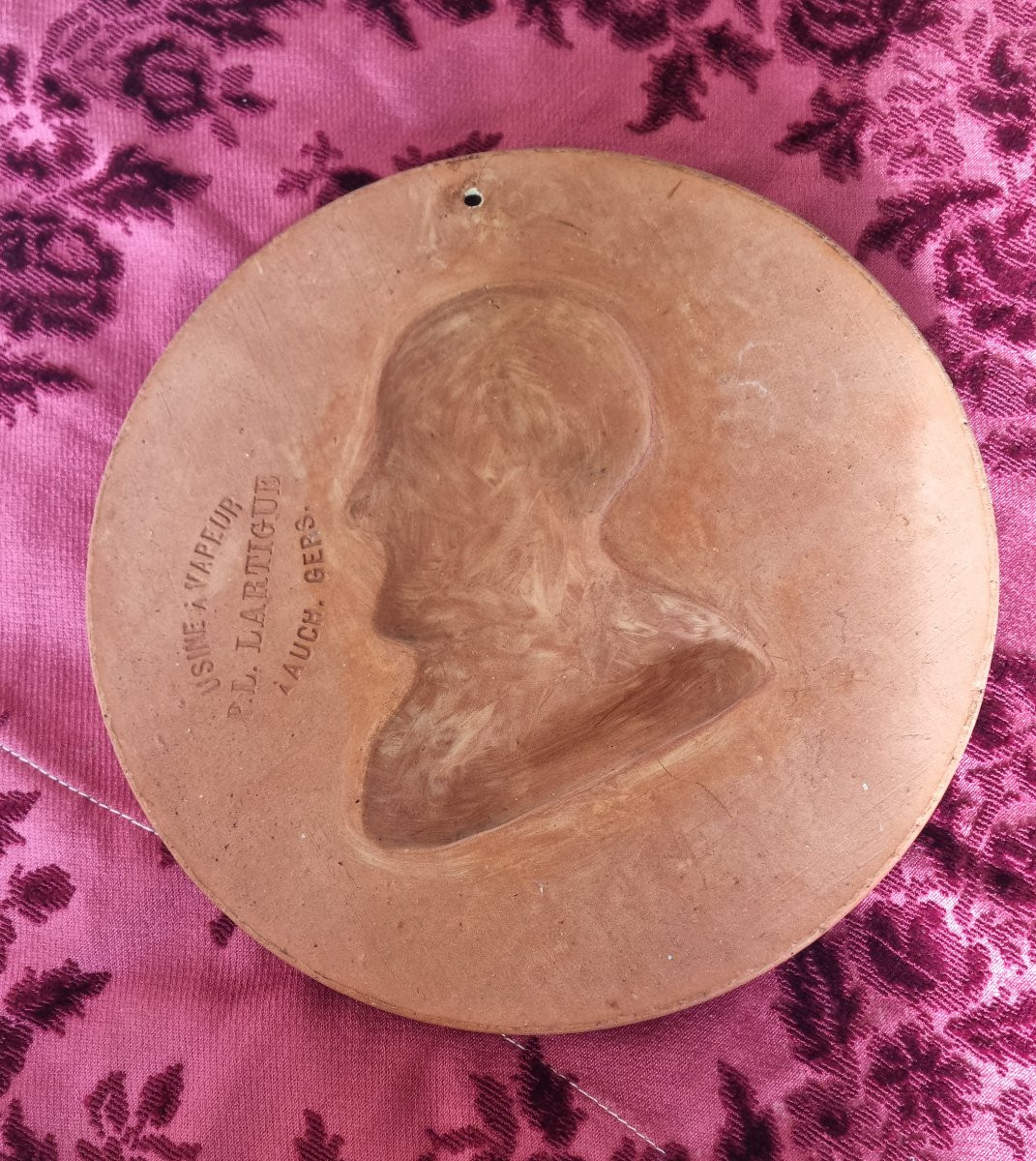 Profile Medallion Henry IV Terracotta 19th Century Lartigue Steam Factory In Auch Henry Royal Bourbo-photo-4