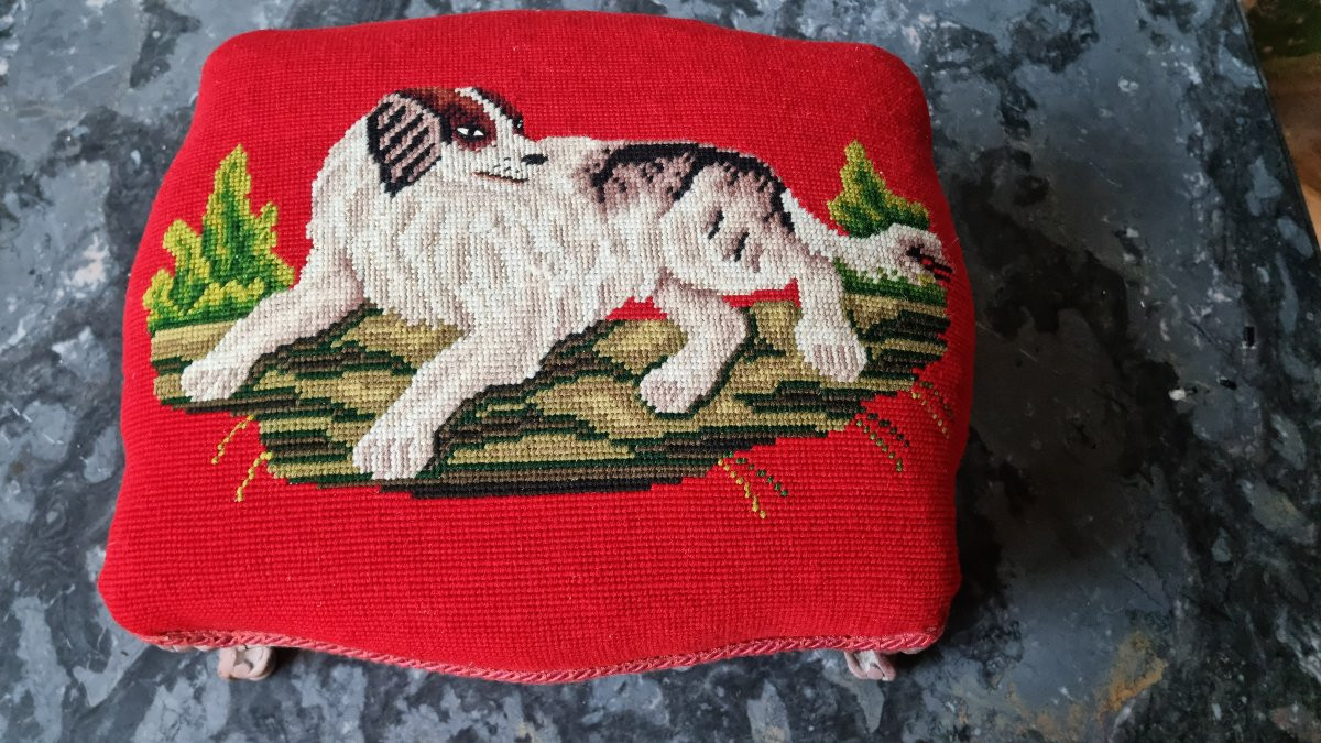 Louis XV Style Footrest Dog Stool-photo-3