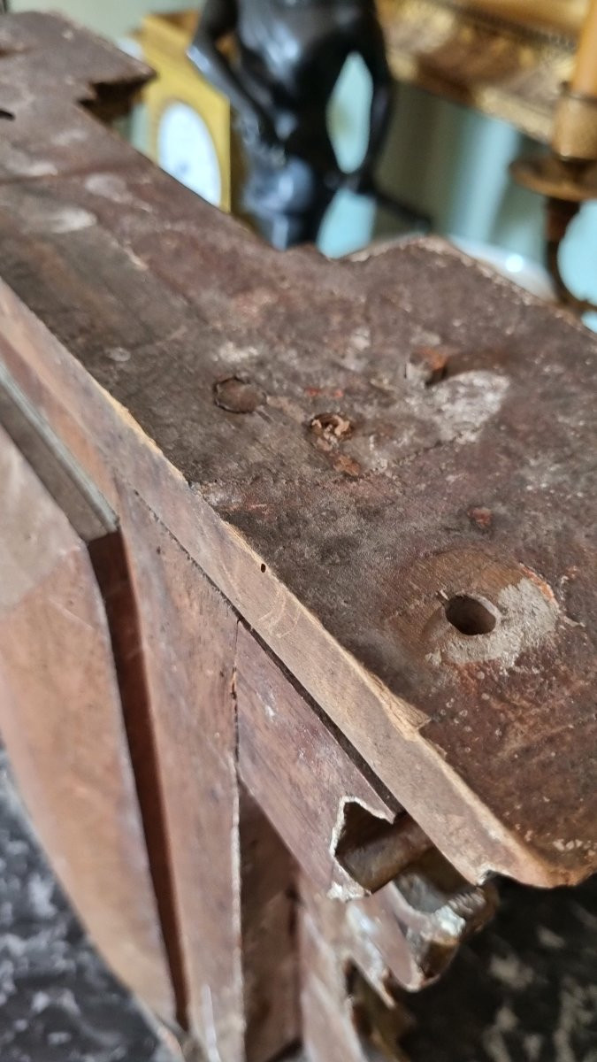 Religious Object Altarpiece Gilt Wood 18th Century -photo-1