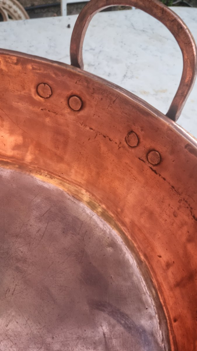 Large Copper Jam Basin Princess Of Conde Crown Cauldron Coat Of Arms -photo-3