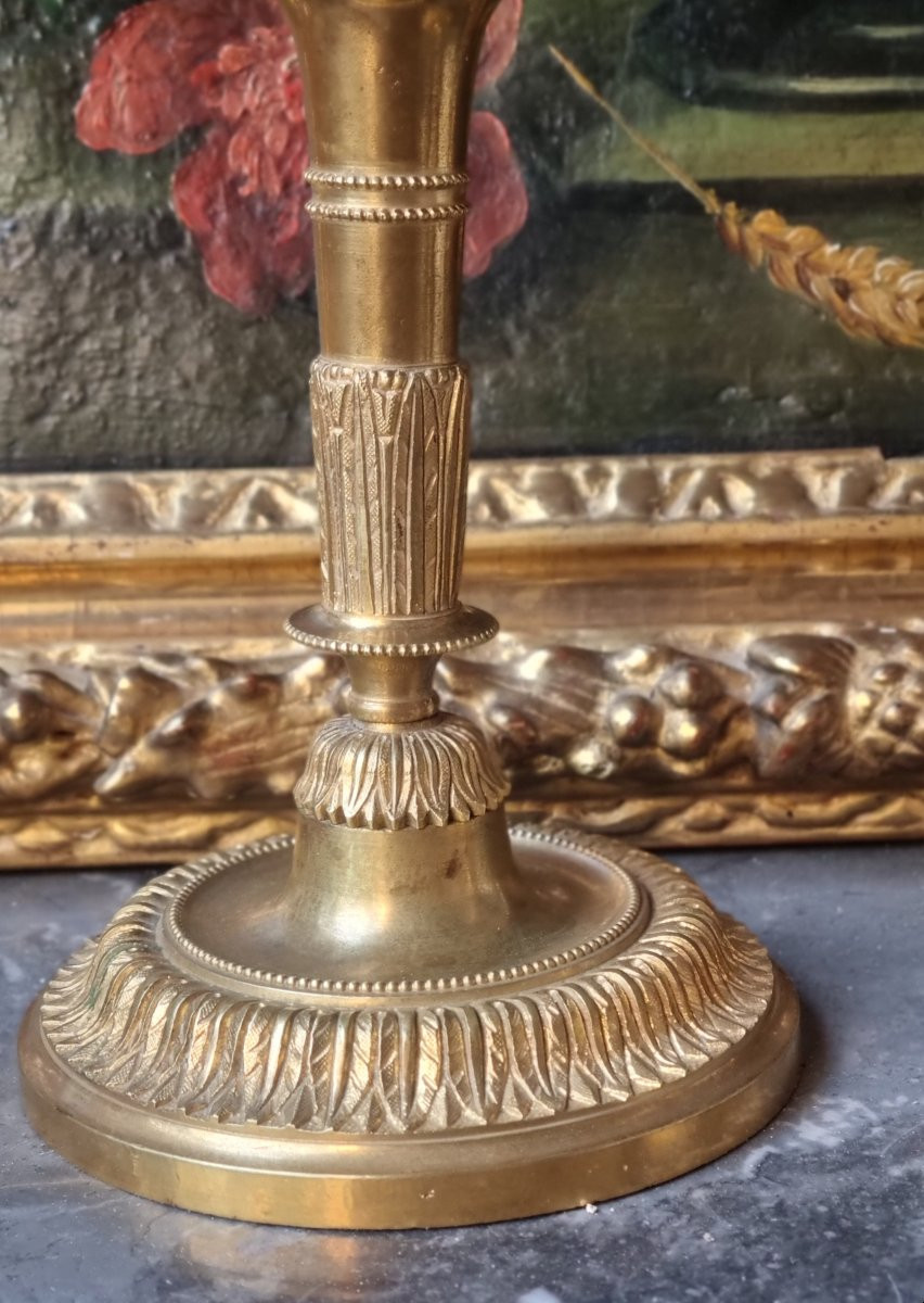 PAIRE DE BOUGEOIRS STYLE LOUIS XVI ÉPOQUE XIXe-photo-3