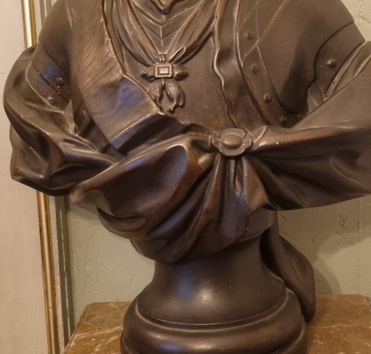 Plaster Bust Of Louis XV, Cast From The Louvre, King Of France -photo-2