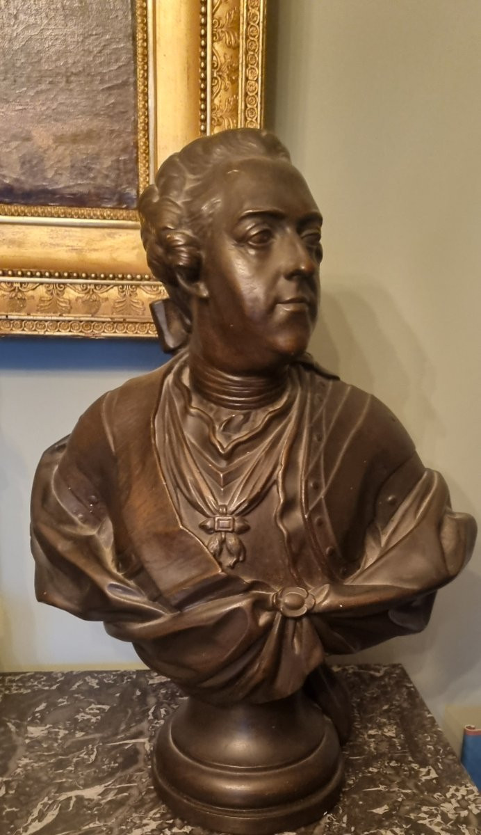 Plaster Bust Of Louis XV, Cast From The Louvre, King Of France -photo-3