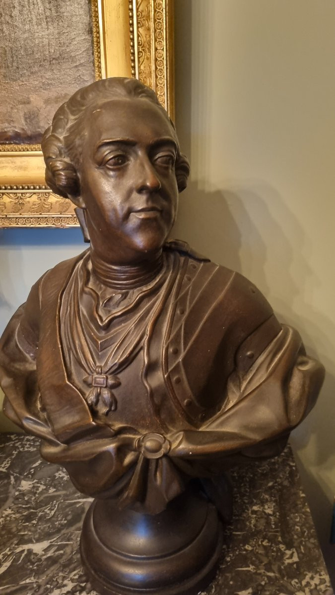 Plaster Bust Of Louis XV, Cast From The Louvre, King Of France -photo-4