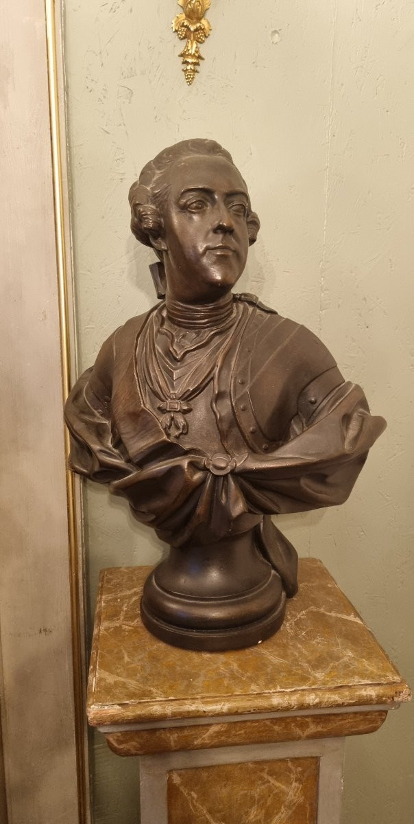 Plaster Bust Of Louis XV, Cast From The Louvre, King Of France -photo-1