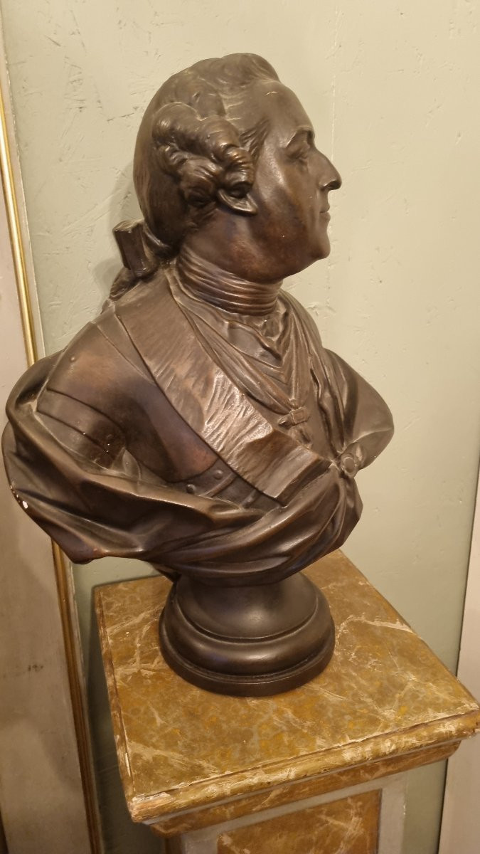 Plaster Bust Of Louis XV, Cast From The Louvre, King Of France -photo-4
