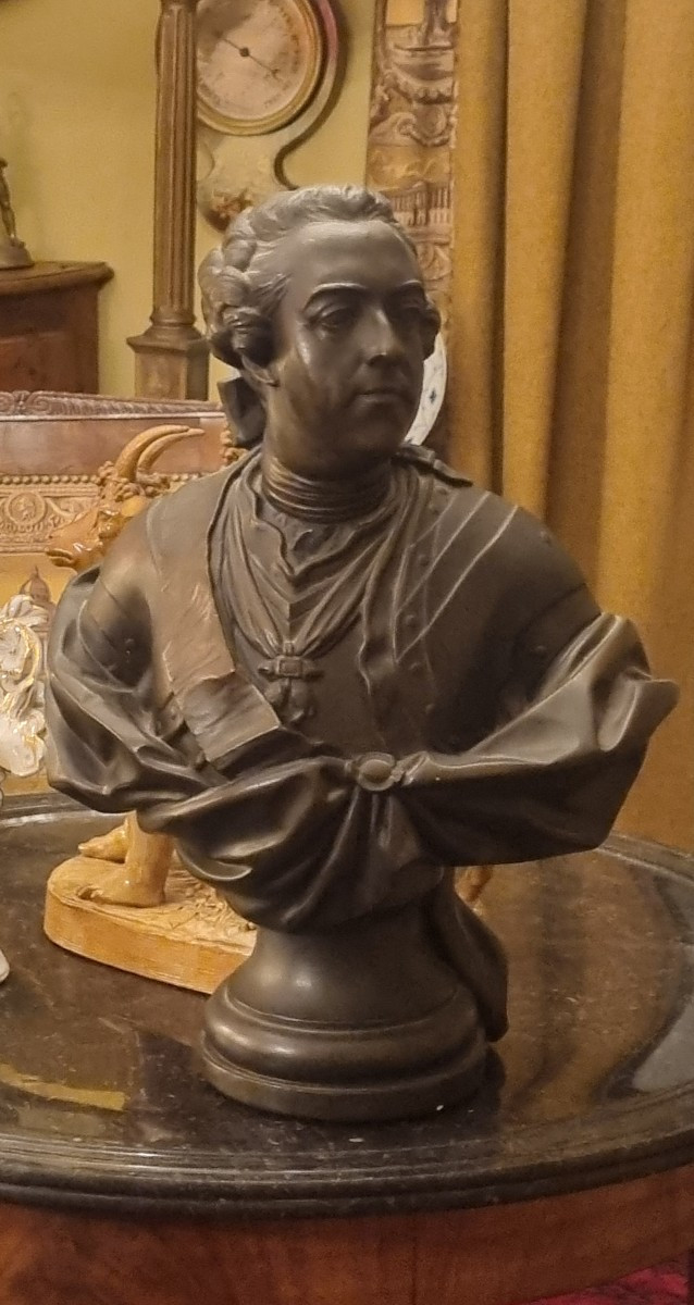 Plaster Bust Of Louis XV, Cast From The Louvre, King Of France 