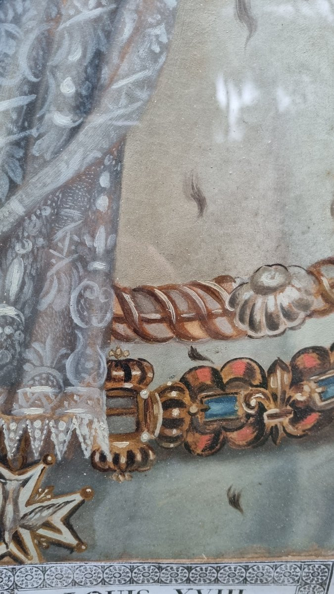 Portrait Of Louis XVIII, King Of France, Restoration Period, Pastel And Gouache-photo-3