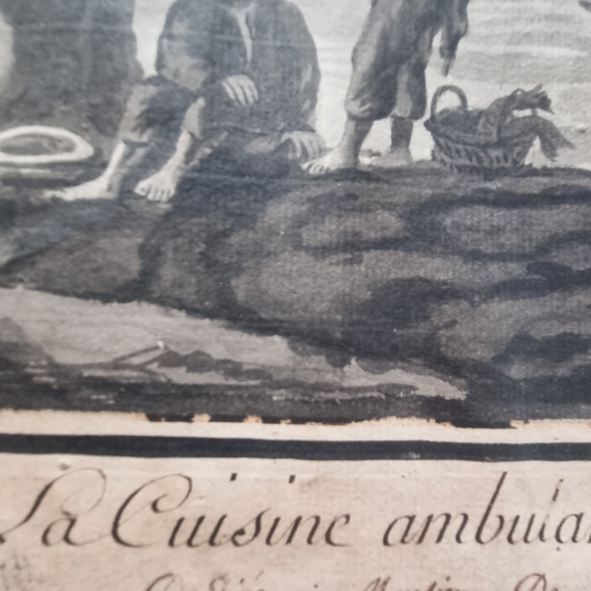 LAVIS EPOQUE XVIIIe D'APRÈS VERNET VUE DE PORT MARINE-photo-3