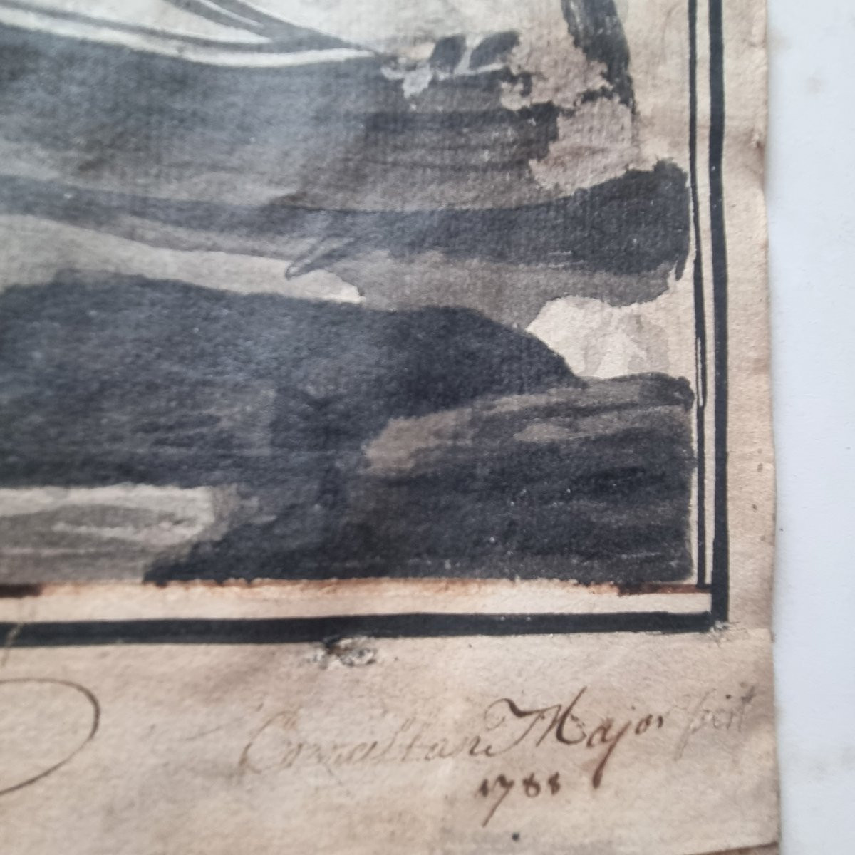 LAVIS EPOQUE XVIIIe D'APRÈS VERNET VUE DE PORT MARINE-photo-8