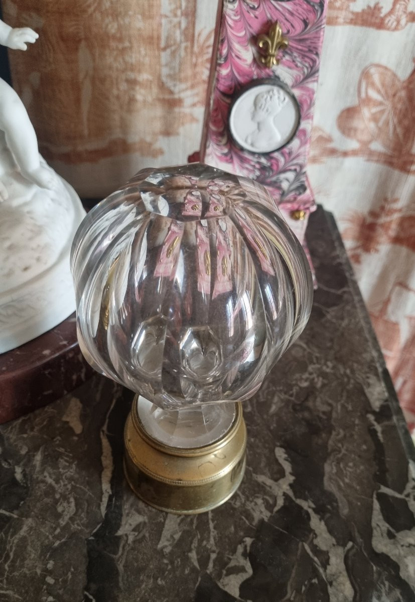 19th Century Napoleon III Crystal Stair Rail Ball -photo-3