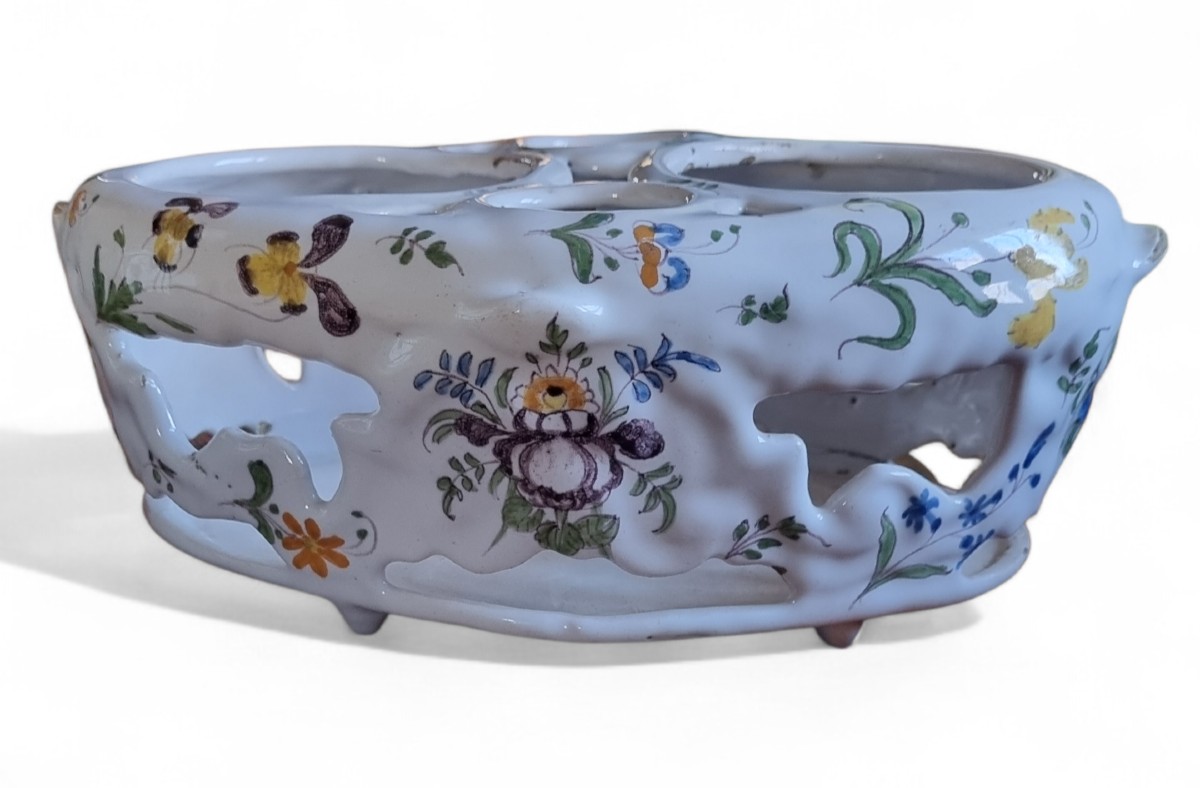 Oil Dish, Faience From The South Of France, Bordeaux, Samandé, Montpellier, Marseille? 18th Century