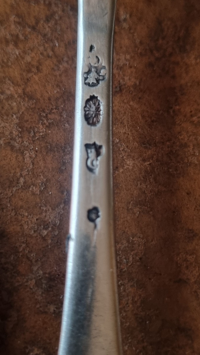 4 Small Solid Silver Spoons, Hallmarked With The Farmers General's Mark, 18th Century, For Coffee-photo-2