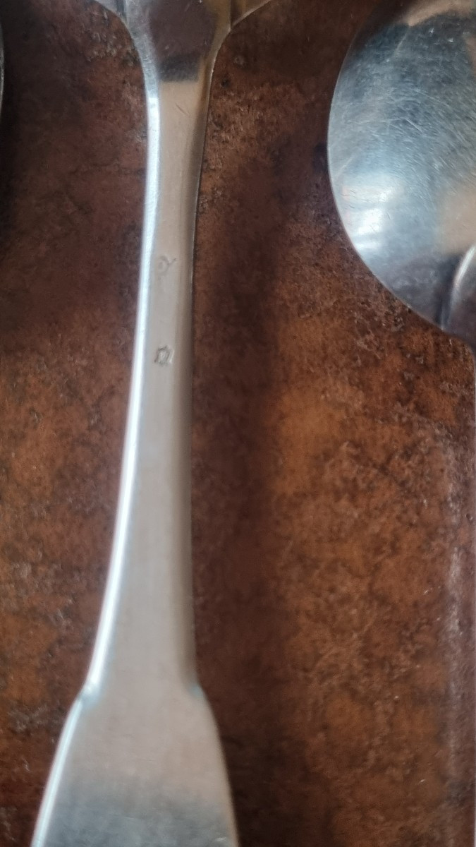 4 Small Solid Silver Spoons, Hallmarked With The Farmers General's Mark, 18th Century, For Coffee-photo-2