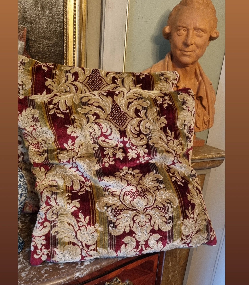 PAIRE DE COUSSINS DE STYLE DÉCORATION VELOURS 