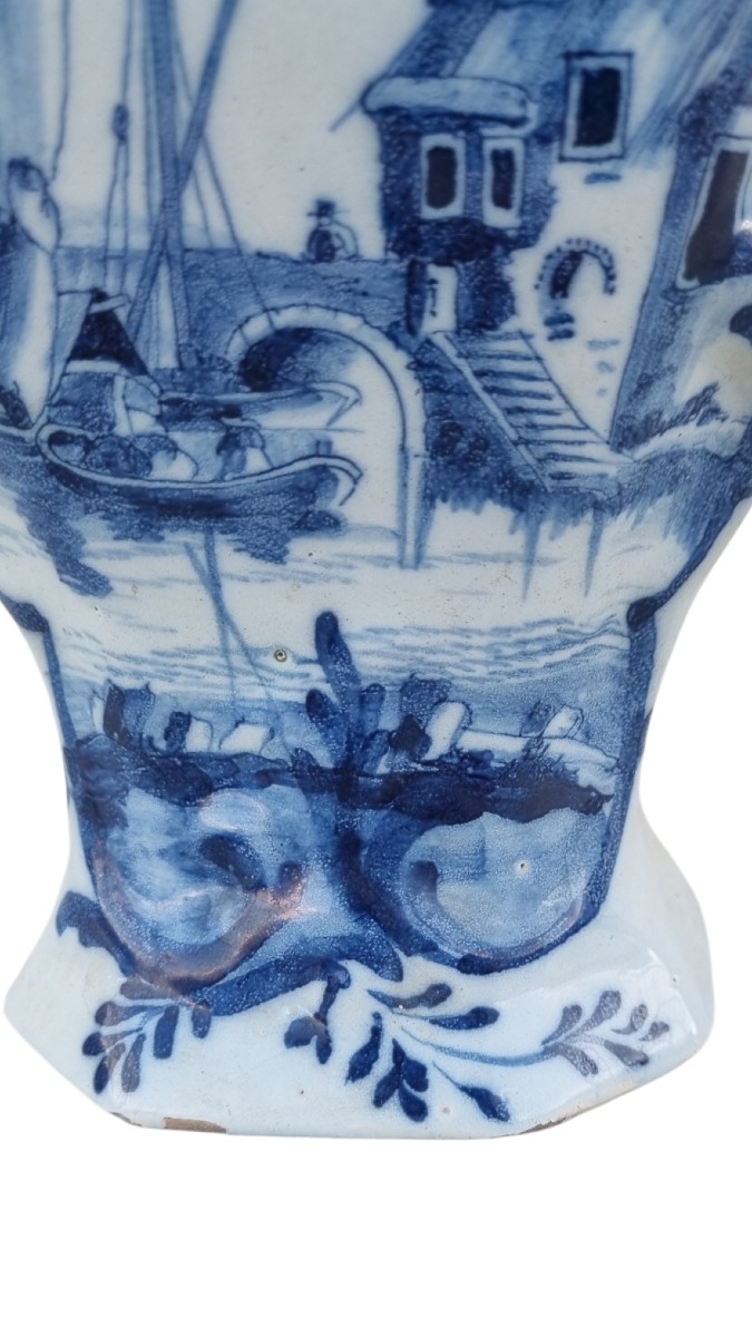 Delftware Covered Vase/pot, 18th Century, Pipe Factory-photo-4