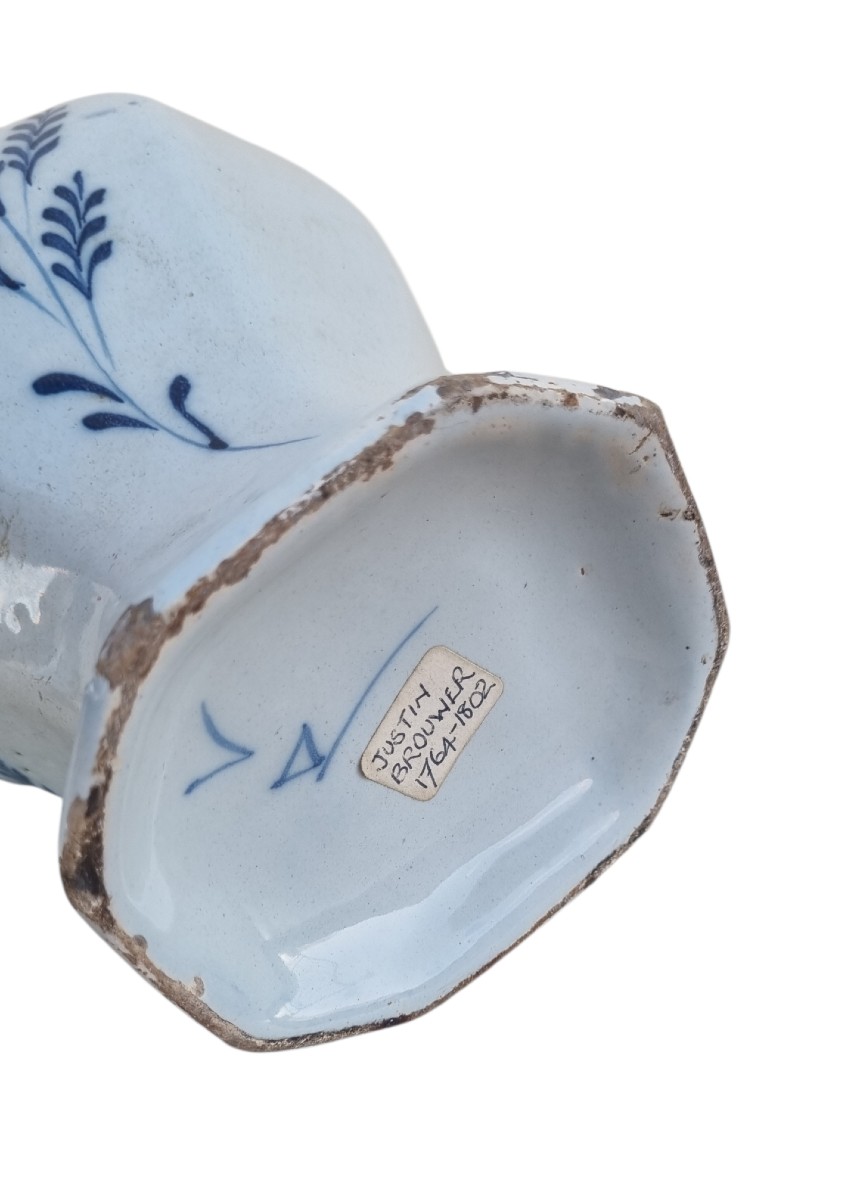 Delftware Covered Vase/pot, 18th Century, Pipe Factory-photo-2