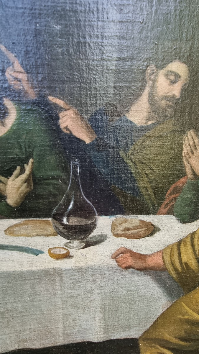 After Juan De Juanes The Last Supper Religious Painting Oil On Canvas-photo-4