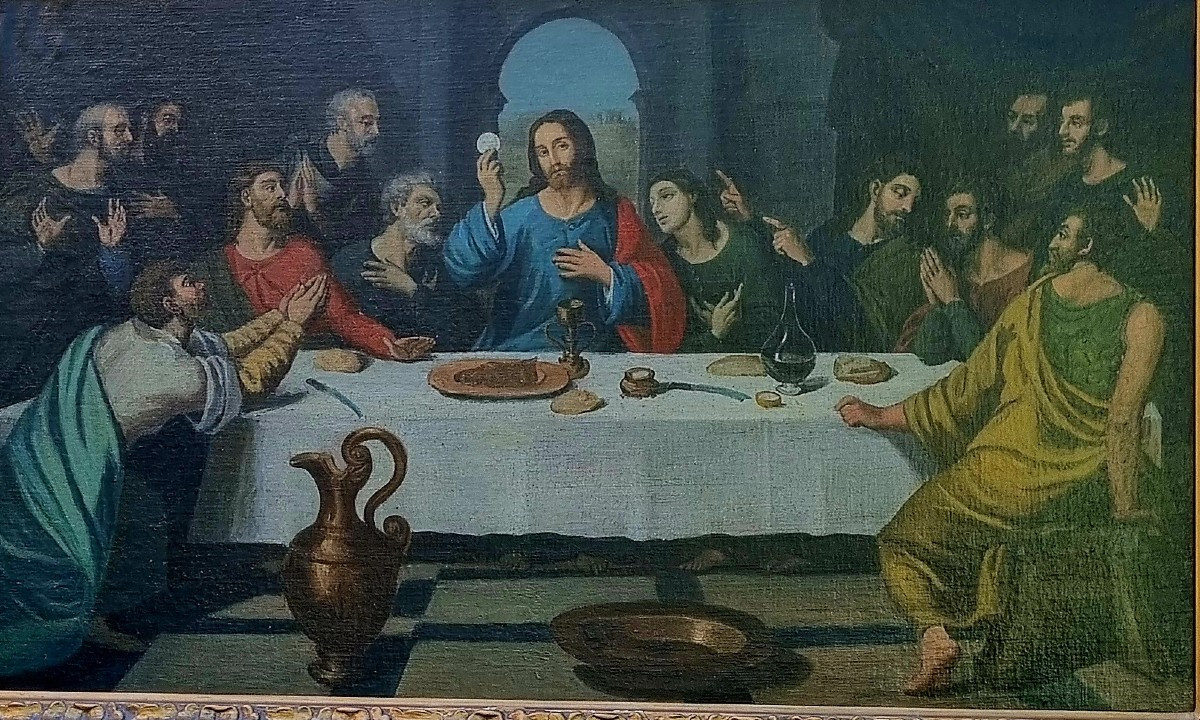 After Juan De Juanes The Last Supper Religious Painting Oil On Canvas