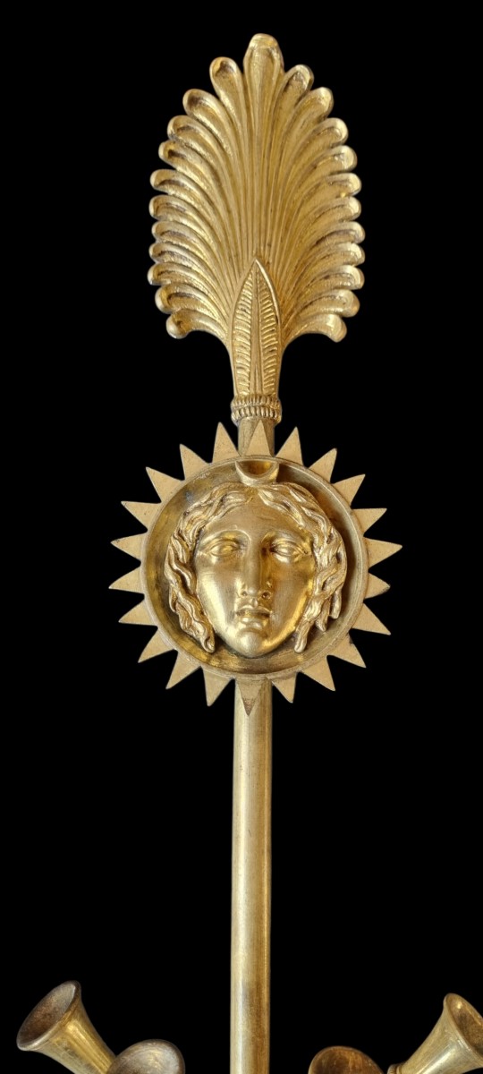 PAIRE D'APPLIQUES EN BRONZE DORÉ DE STYLE EMPIRE D'APRÈS CLAUDE,GALLE-photo-4