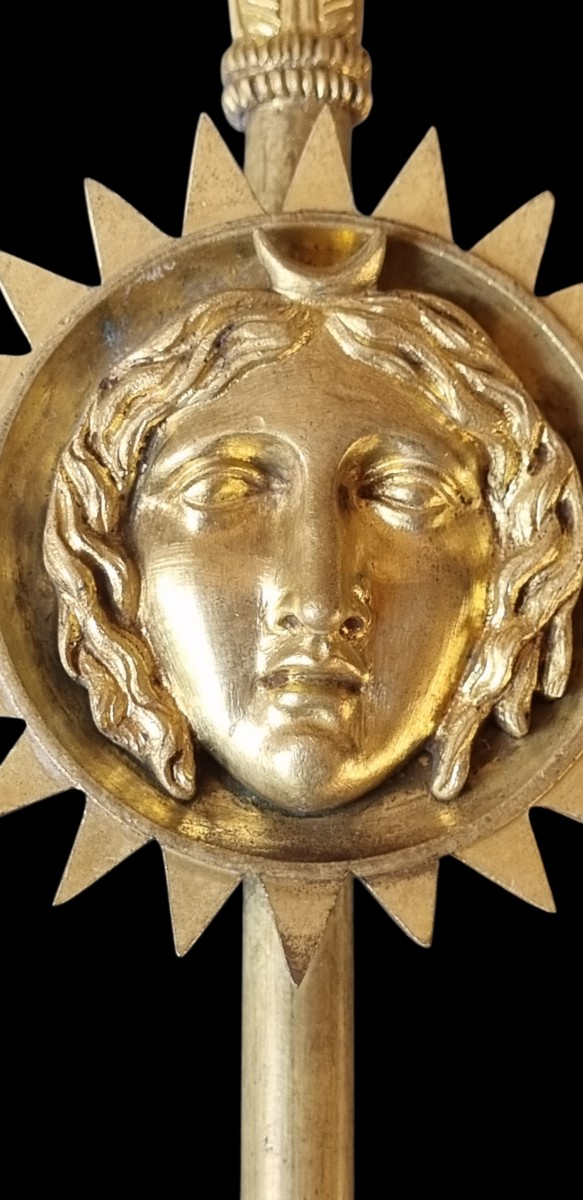 PAIRE D'APPLIQUES EN BRONZE DORÉ DE STYLE EMPIRE D'APRÈS CLAUDE,GALLE-photo-1