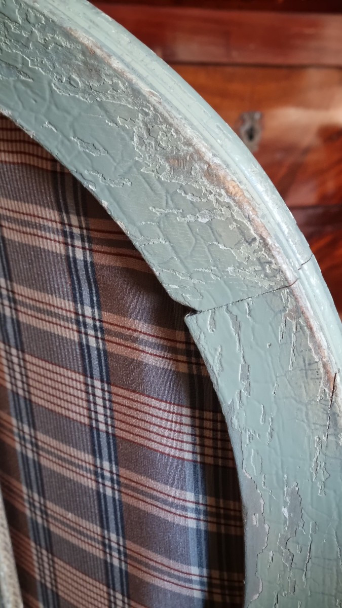 PETITE CHAUFFEUSE CHAISE STYLE LOUIS XVI TISSU LE MANACH PIERRE FREY-photo-3