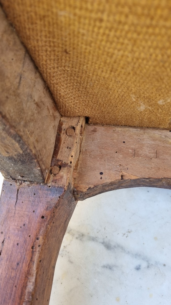 Large Louis XV Period Armchair With Queen-style Back-photo-6