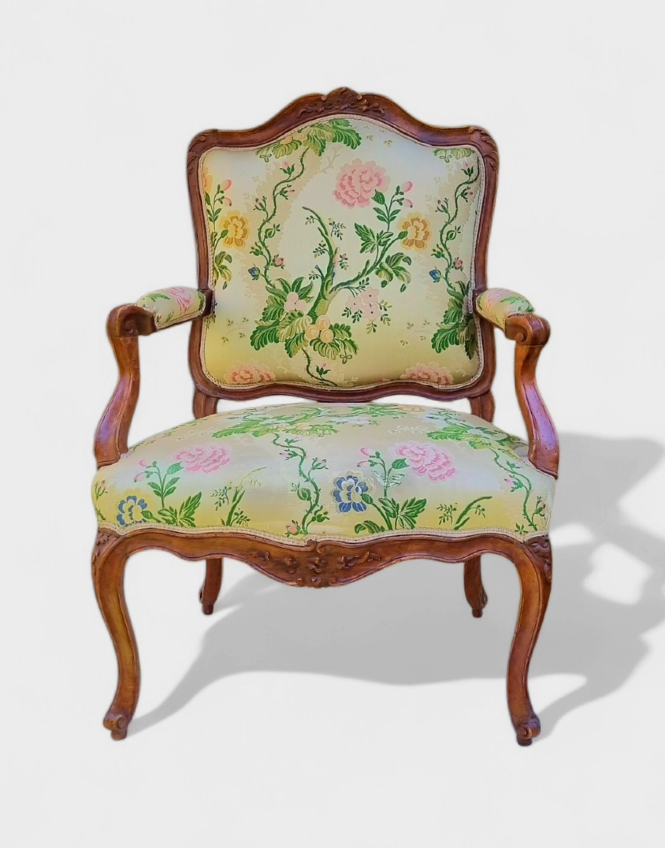 Large Louis XV Period Armchair With Queen-style Back