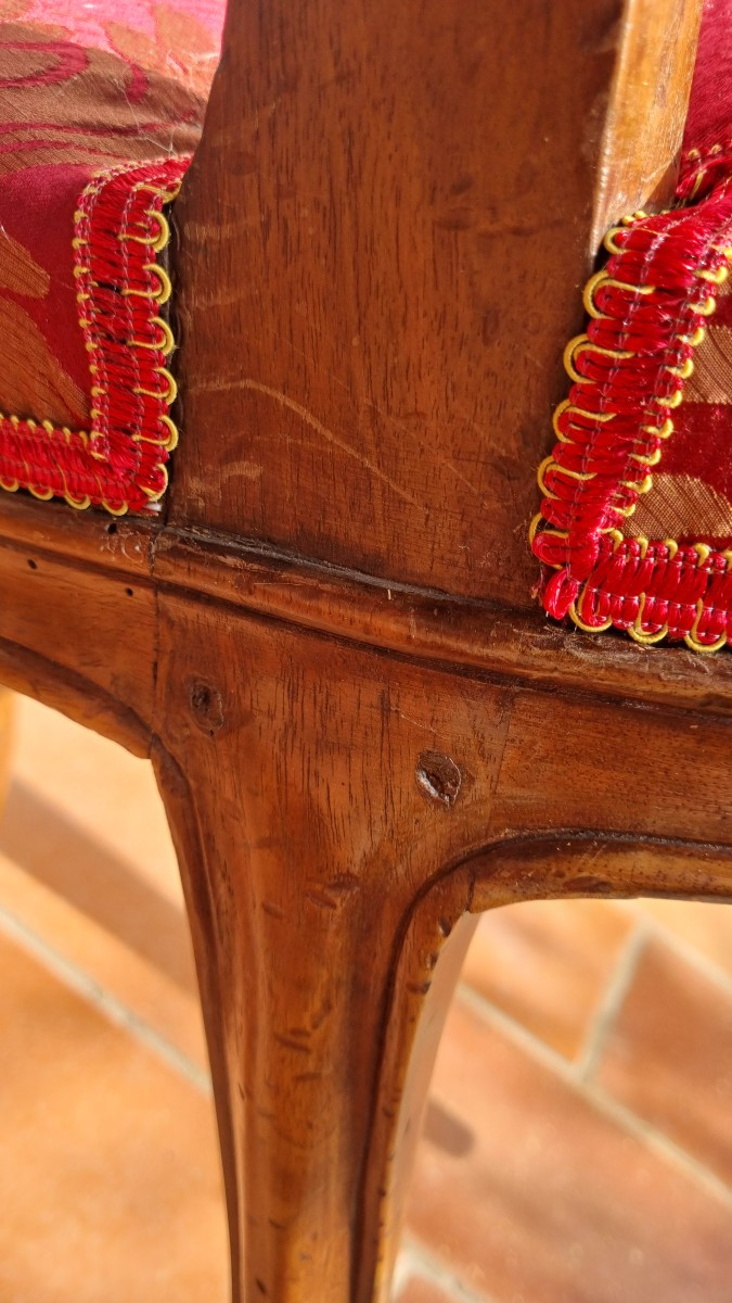 Pair Of Wide Louis XV Style Cabriolet Armchairs, Mid-19th Century-photo-5