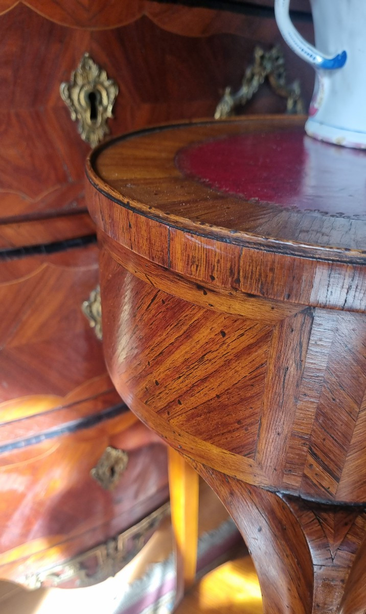 PETITE TABLE ROGNON SERVANTE D'APPOINT MARQUETERIE ÉPOQUE NAPOLÉON III  LOUIS XV TRANSITION-photo-1