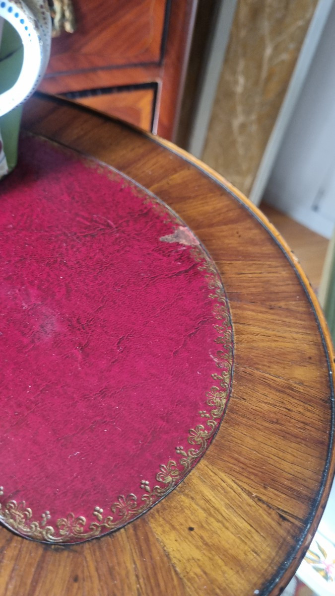 PETITE TABLE ROGNON SERVANTE D'APPOINT MARQUETERIE ÉPOQUE NAPOLÉON III  LOUIS XV TRANSITION-photo-2