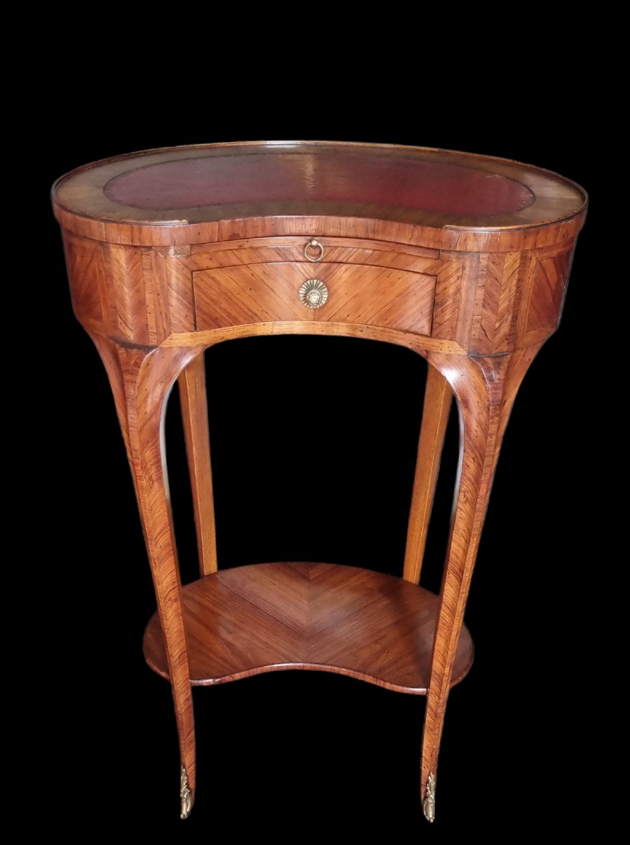PETITE TABLE ROGNON SERVANTE D'APPOINT MARQUETERIE ÉPOQUE NAPOLÉON III  LOUIS XV TRANSITION