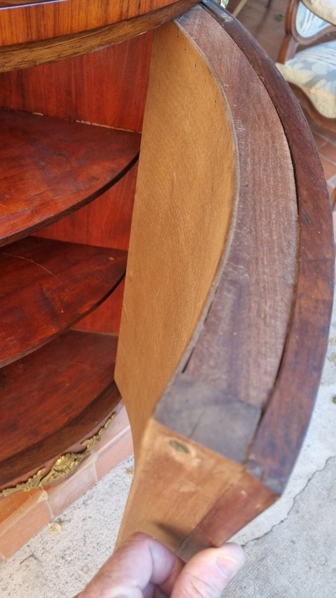 PAIRE D ENCOIGNURES A GRADINS  ENCOIGNURE MARQUETERIE STYLE LOUIS XVI ÉPOQUE XIX -photo-5