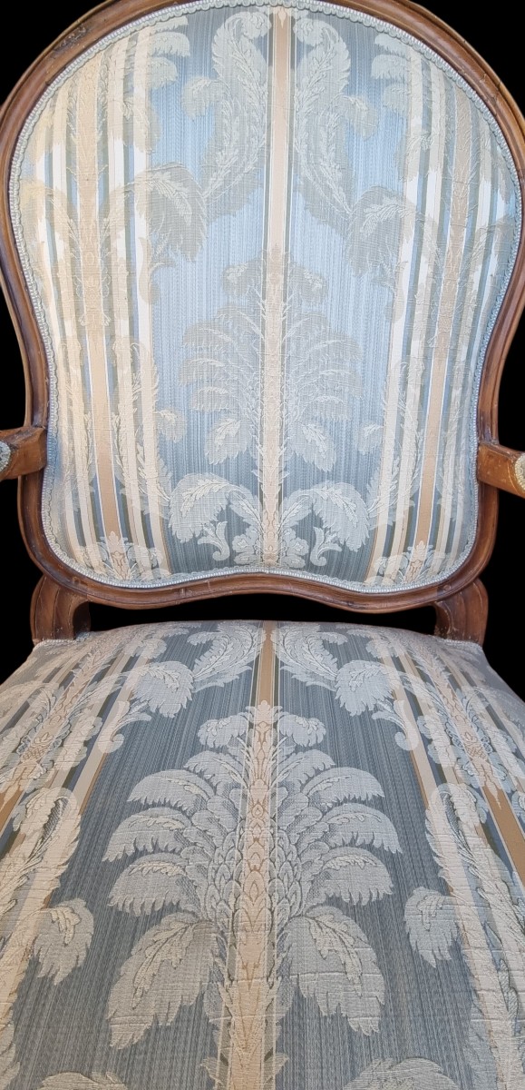 Pair Of Wide Armchairs In The Louis XV Period, Flat Backs-photo-2