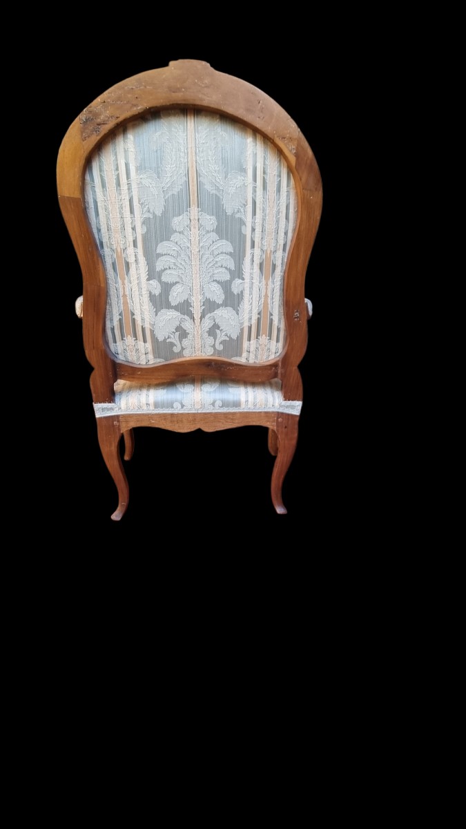Pair Of Wide Armchairs In The Louis XV Period, Flat Backs-photo-2